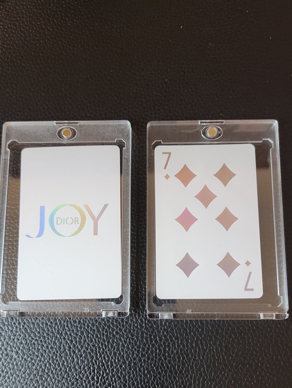 Dior 6-7 NWOT JOY Holographic Playing Cards, 6 & 7 of Diamonds